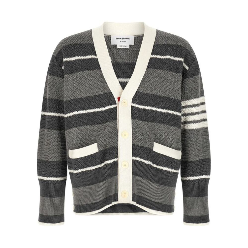 Thom Browne Gray Cotton Men's Cardigan
